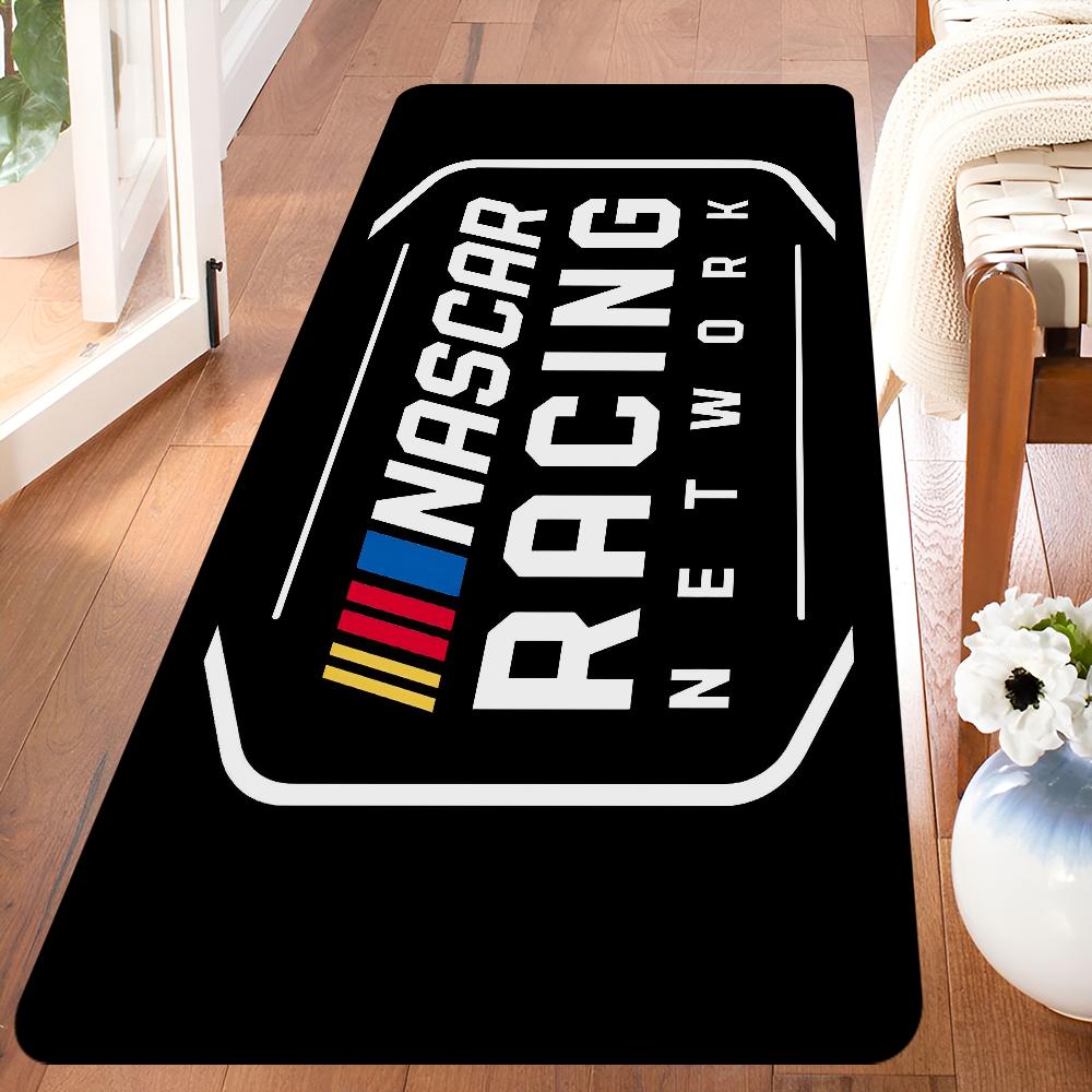 N-NASCARS Racing Car Hallway Carpet Non-Slip Laundry Room Mat Laundry Decor Balcony Child Living Room Toilet Rug
