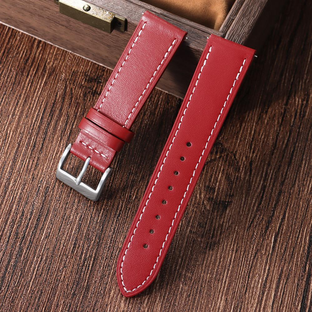 Cinturino per Orologio in Pelle di Mucca Marrone Premium con Rilascio Rapido 18mm 20mm 22mm 24mm Cinturini per Orologio in Vera Pelle Top Grain per Uomo Donna