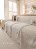 One Piece Full Protection Sofa Cover Embossed Brown Chenille Cat Proof Blanket for L Shape & Loveseat