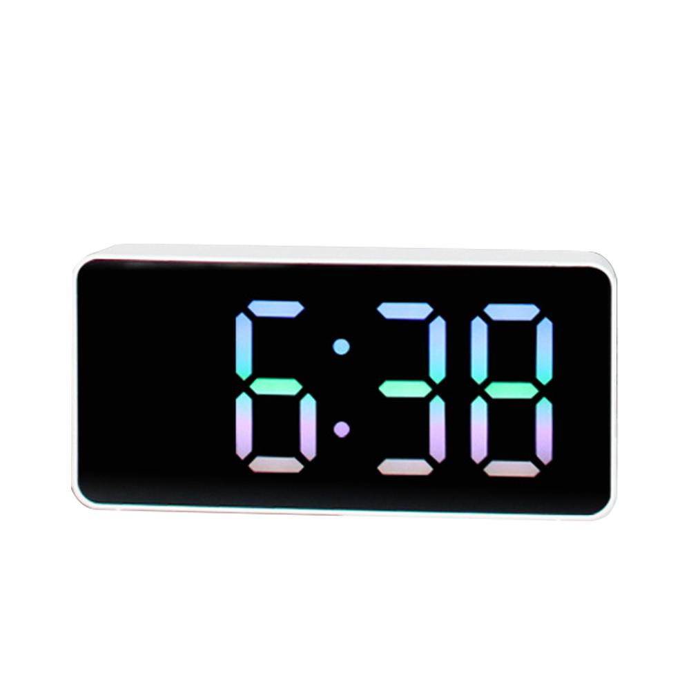 Digital Led Alarm Clock Voice Control Battery USB Dual Power Adjustable Brightness Mute For Teens Bedrooms Bedside