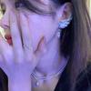 Punk Statement Ear Cuff Clip Earrings for Women Silver Color Crystal Angel Wings Dangle Earrings Wedding Party Trendy Jewelry