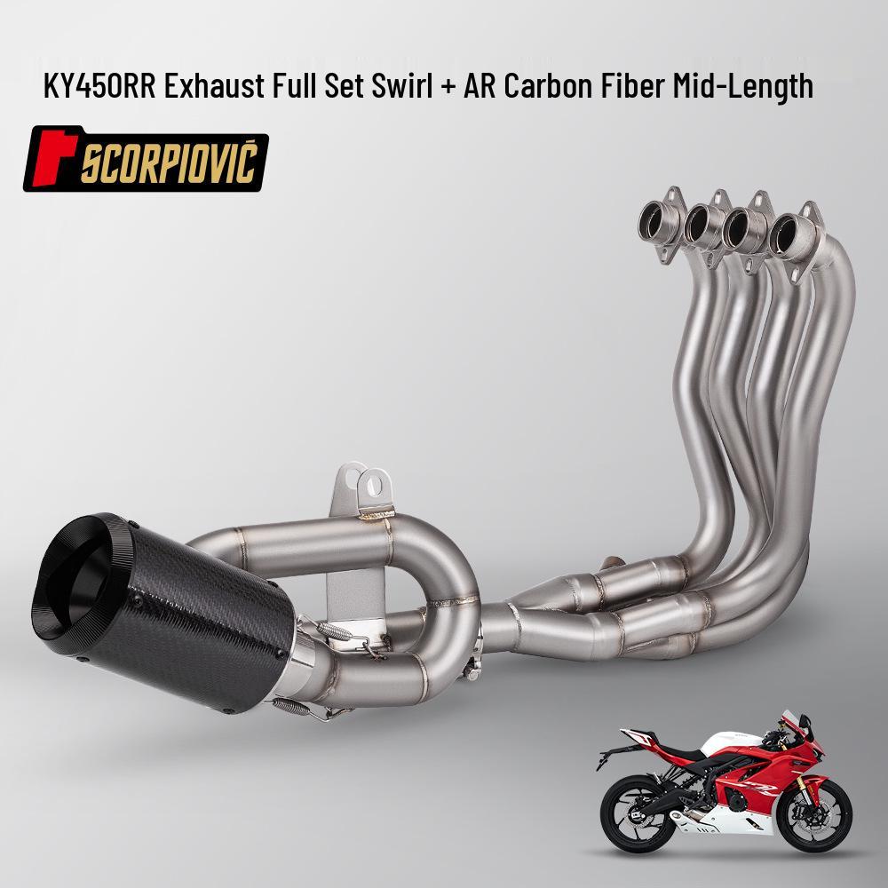 Compatible with Kayak 450RR Motorcycle 23-24: Full Exhaust Pipe Set for Custom Mods