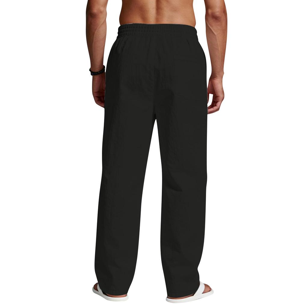 Mens Linen Trousers Work Trousers Men Casual Chinos Trousers Men Relaxed Fit Mens Cargo Trousers for Men UK