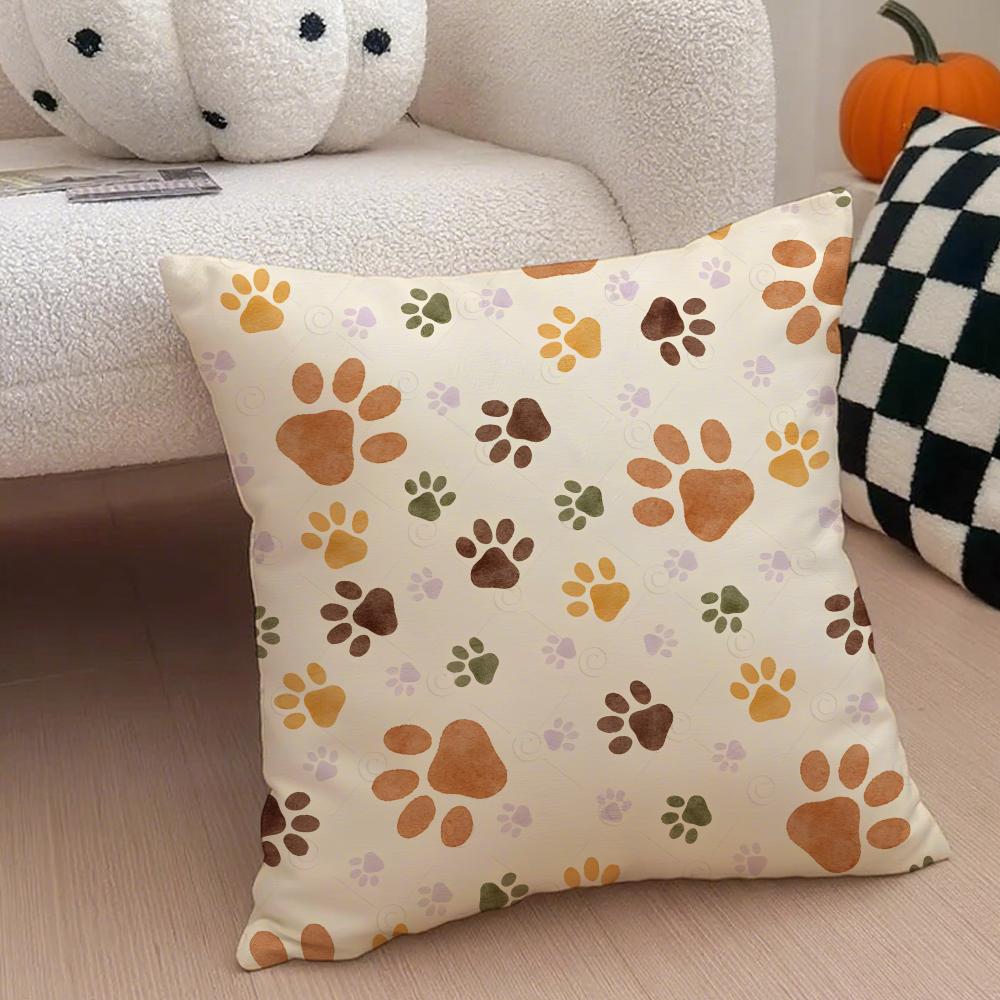 Schattige Hondensporen Huisdier Stijl Kussenhoes Sierkussenhoes Verborgen Knop Duurzaam Polyester Stoelkussen