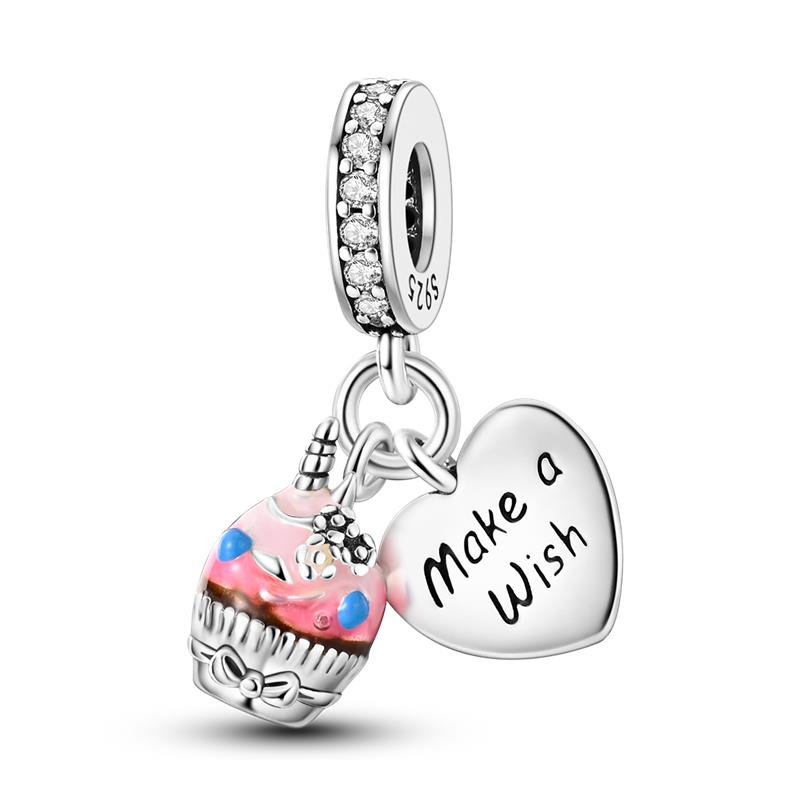 Copper Travel Journey Pink Cute Skirt Shiny Zirconia Beads Fit Pandora Original Bracelet Diy Jewelry Birthday Gift