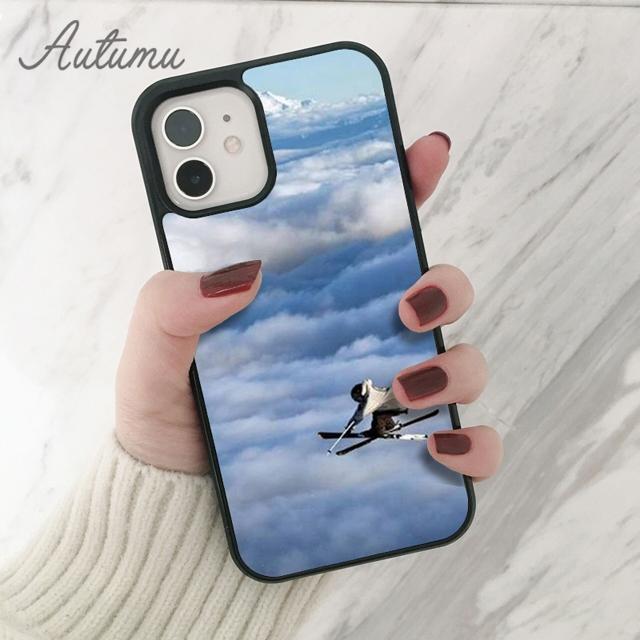 Skiing Snow Snowboard Skis Phone Case for iPhone 11 12 13 14 Pro Max mini XR XS SE 2020 6S 7 8 Plus Samsung Galaxy S21 S22 Cover