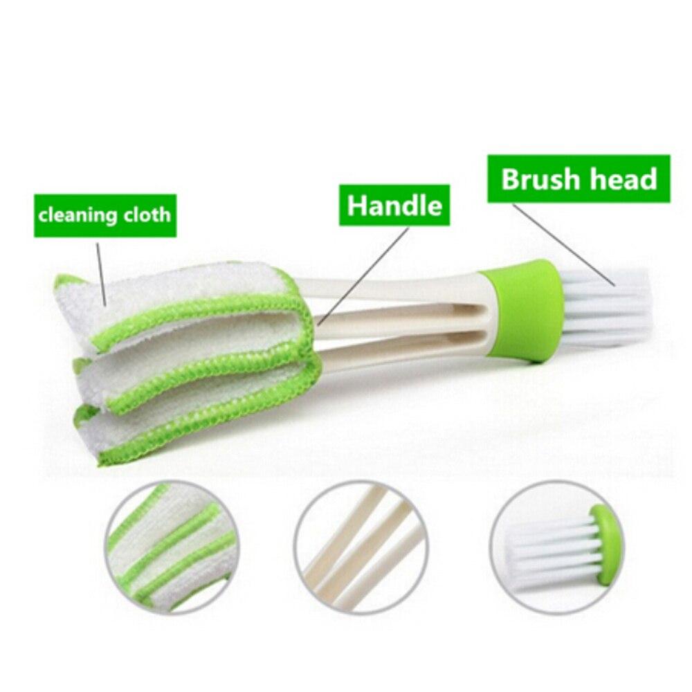 Multifunction Car Air Vent Cleaner Mini Double-end Micro Fiber Vent Duster Removable Cloth Cover Portable Cleaning Brush For Car