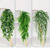 2pcs Outdoor Hanging Artificial Greenery Set UV-Resistant Faux Ivy Plastic Leaves for Garden Patio Porch Office Wedding Festival