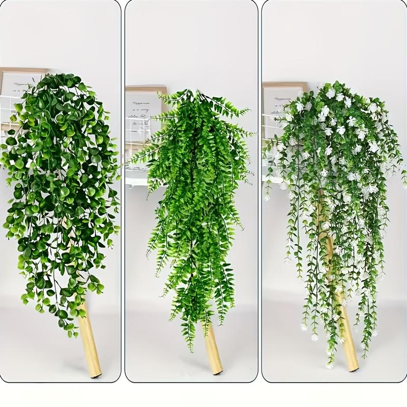2pcs Outdoor Hanging Artificial Greenery Set UV-Resistant Faux Ivy Plastic Leaves for Garden Patio Porch Office Wedding Festival