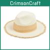 Summer Panama Hat With Wide Brim For Beach And Outdoor Sun Protection
