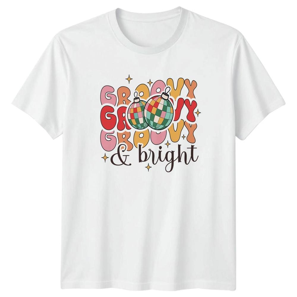 Groovy Groovy Bright Christmas Party Holidays Unisexs Unisexs Graphic Tee S