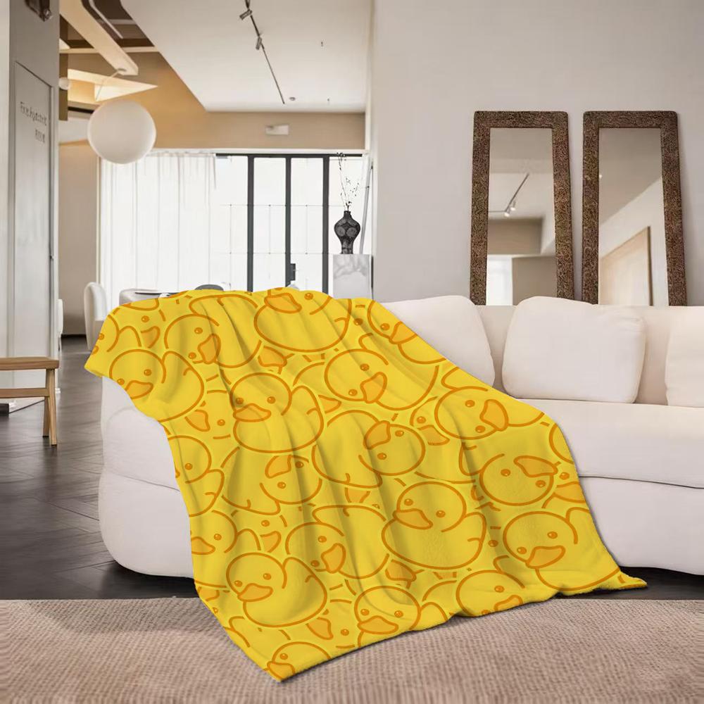 Toy Y Yellow R Rubber D Duck Throw Flannel Throw Blanket Suitable for Sofa Living Room Bedroom