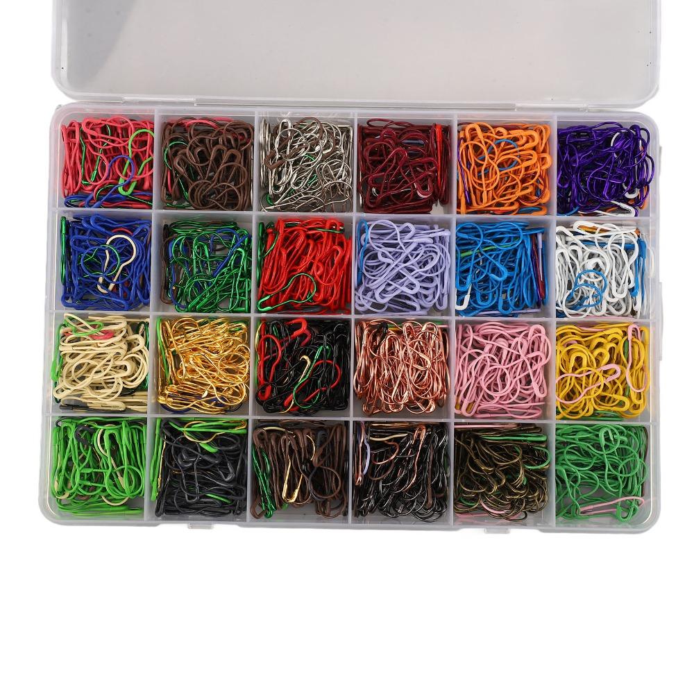 1200Pcs Durable Metal Safety Pins 24-color Gourd-shaped Bulb Safety Pins Gourd Safety Pins Clothing Use