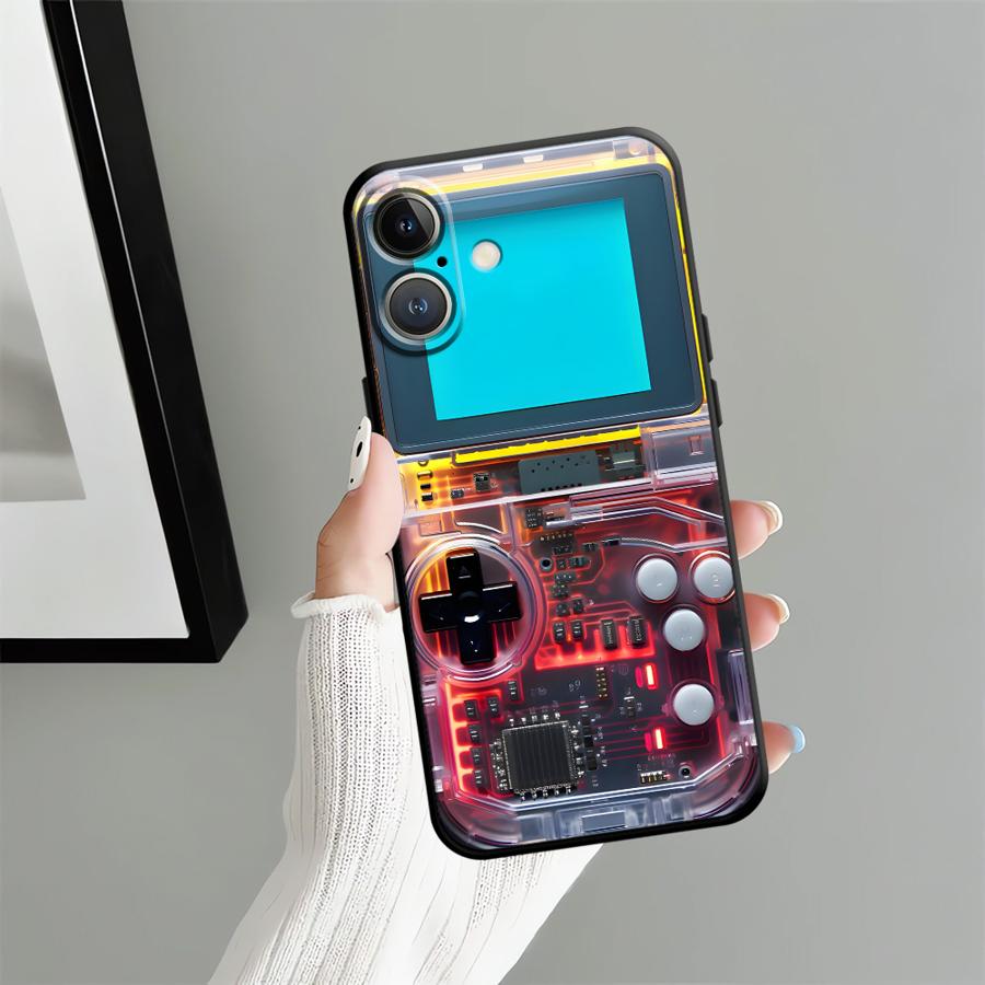 Schwarze weiche Handyhülle für iPhone 15 16 14 Plus XR 17Air 7 8 13 12 11 17 Pro Max XS Max Rote Spielkonsole