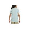 Nike Solid Color Round Neck Pullover Straight Short Sleeve T-Shirt Kids Tops Light-Blue FD3197-309