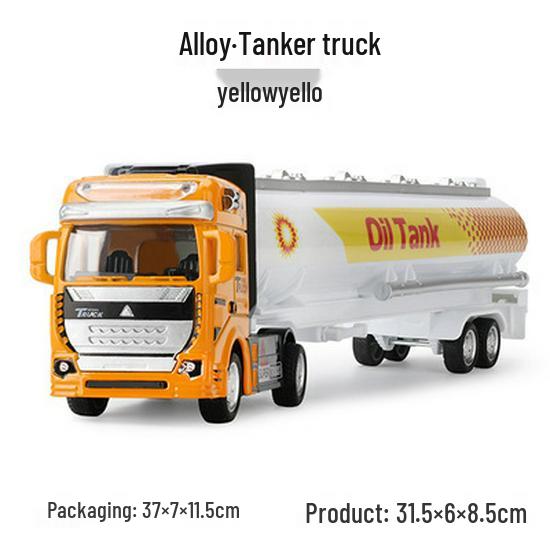 Kids' Pull-Back Alloy Container Transport and Tanker Trailer Truck Toy Model