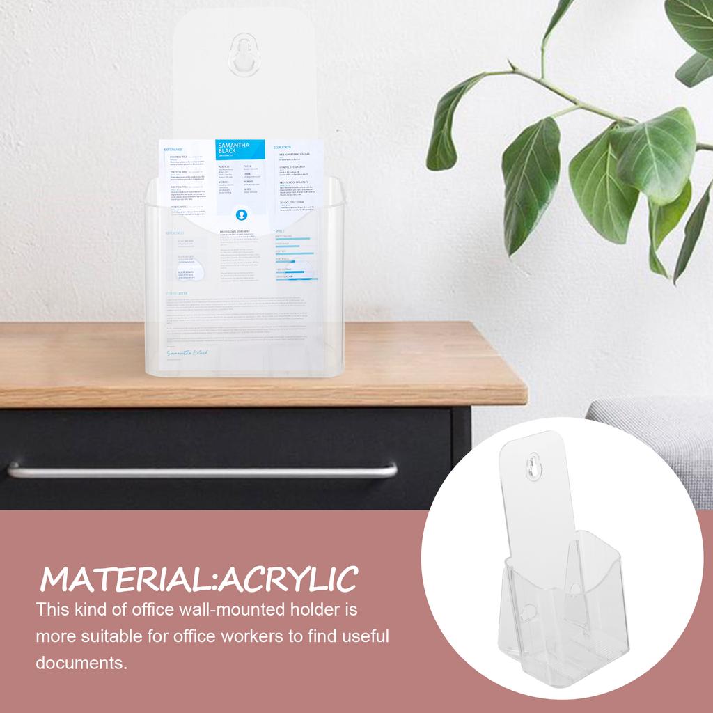 4 Pcs Acrylic Brochure Holder Display Stand Clear Plastic Note Holder Trifold Leaflets Pamphlet Flyer Desk Accessories Ganizer