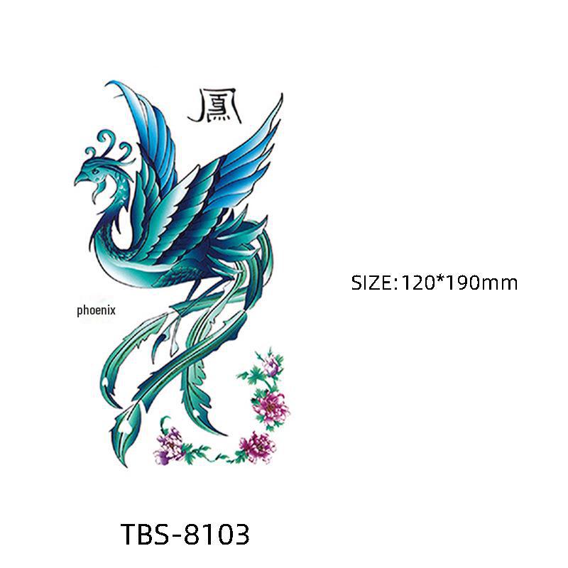 

Водонепроницаемые полуперманентные черно-белые наклейки-татуировки с тотемными цветами 120*190mm