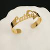 Personalized Hollow Heart Cuff Bracelets Stainless Steel Glod Plated Women Custom Name Letter Fashion Jewelry Bracelets Bangles
