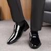 New Men's Leather Shoes Paten Oxford Men's Slip Sleeve Bright Color Leather Business Casual Shoes Men's Pointed Shoes