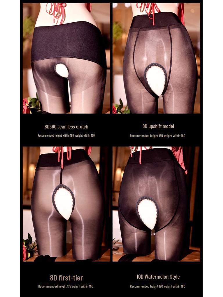 Große glänzende Schrittlose 8D Nahtlose Strumpfhose für Damen - Sexy 360 Nahtlose 912 Nadeln Hochdichte Strümpfe