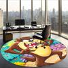 Taz (1) Round Office Rug Decorative Floor Rug for Office Bedroom Living Room and Home Space