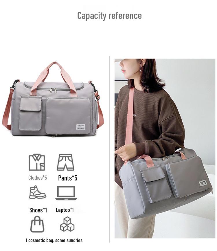 Women's Waterproof Yoga Fitness and Travel Bag - Versatile, Large Capacity, Handheld or Over-the-Shoulder, Fits On Luggage Trolley
