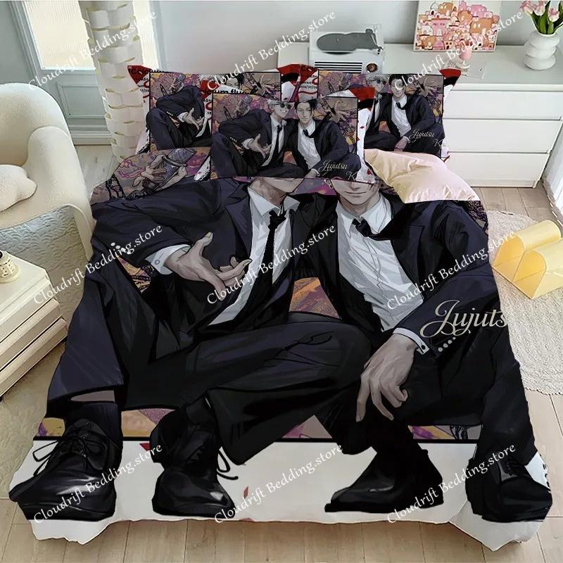 Animatie Jujutsu Kaisen Beddengoed set Satoru Gojo Dekbedovertrek Zacht Dekbedovertrek en Kussensloop voor Tieners Eenpersoons Dubbel Queen King
