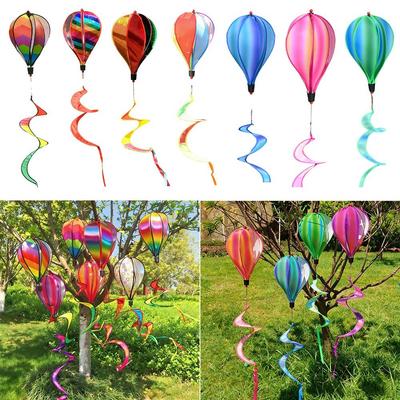 Giant Size Hot Air Balloon Rainbow Colors Plastic Material Wind Spinner Transparent Film Color-changing Film