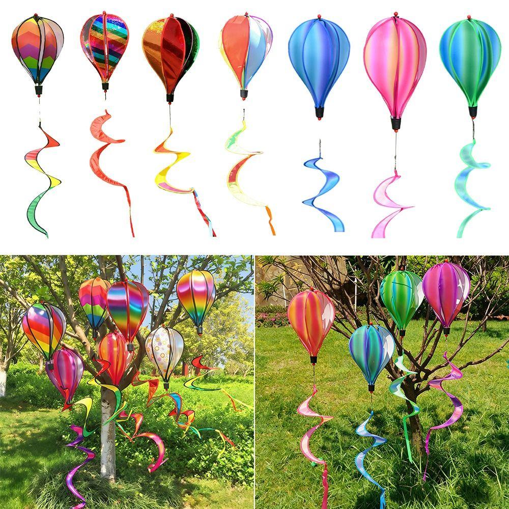 Giant Size Hot Air Balloon Rainbow Colors Plastic Material Wind Spinner Transparent Film Color-changing Film
