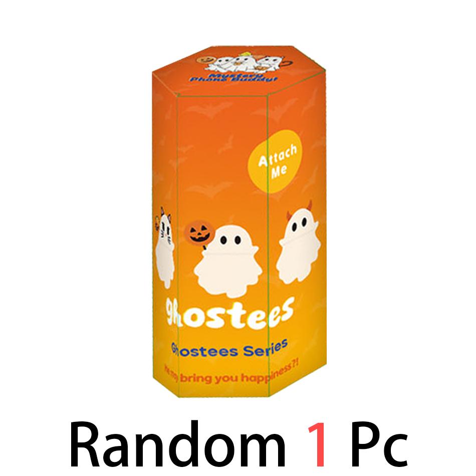 Halloween Ghost Figurine for Phone Decorations Cute Ghost Model Mini Figure Peel-and-stick Decorations For Cell Phone Tablet