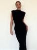 New Style Women's European & American Fashion: Sleeveless Slim Fit Padded Shoulder Hip Skirt
