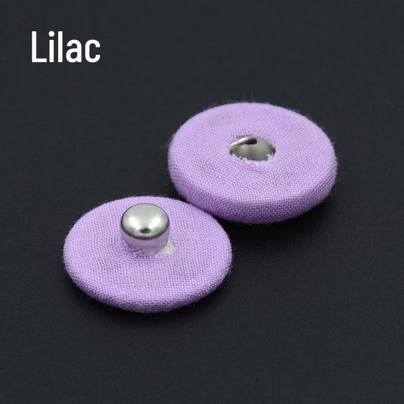 Metal Snap Button with Colored Fabric Cover - High-End Copper Male-Female Hidden Buckle