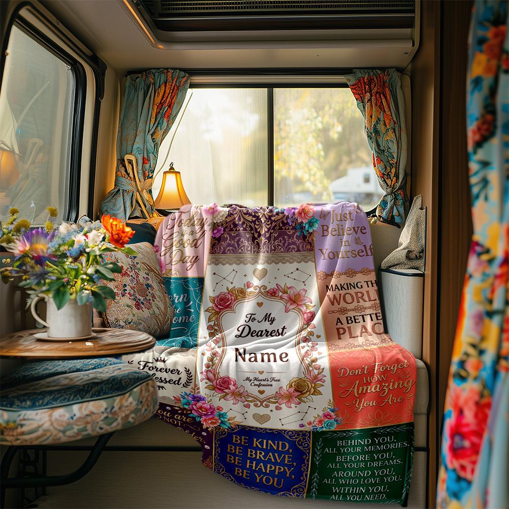 Empowerment Through Affirmations Blanket Personalized Name Soft Comfortable Stylish Blanket Car Blanket Perfect For Travel Camping Outdoor Home