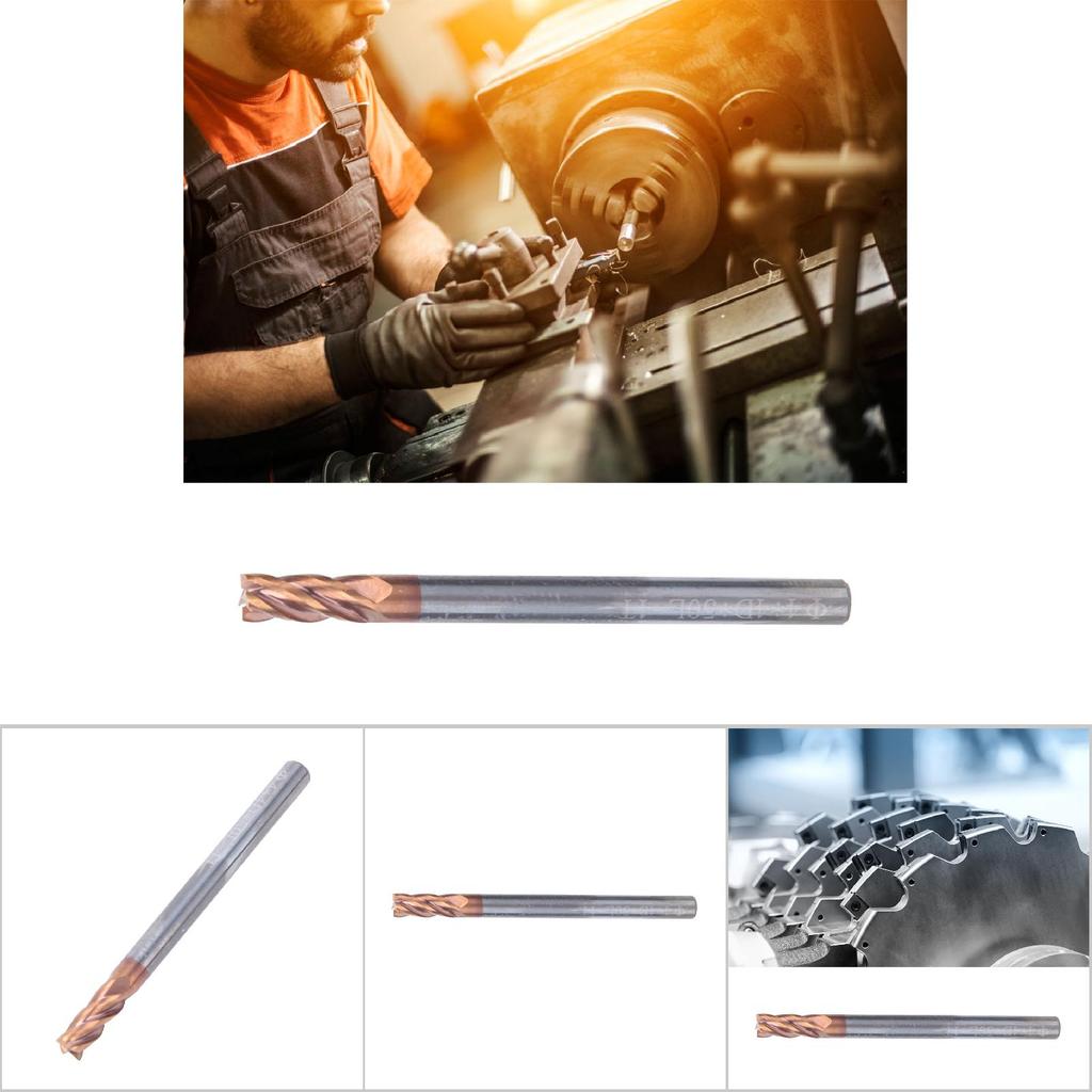 4mm 4 Flutes Nano Coating Spiral End Mill Tungsten Steel CNC Milling Cutter Bit (5pcs)