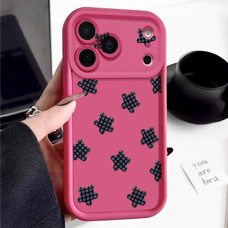 Plaid Pentagram Pattern Phone Case For iPhone 17 Air 16e 15 16 Pro Max 14 16 Plus 13 12 Pro Max 11 Soft TPU Silicone Back Cover