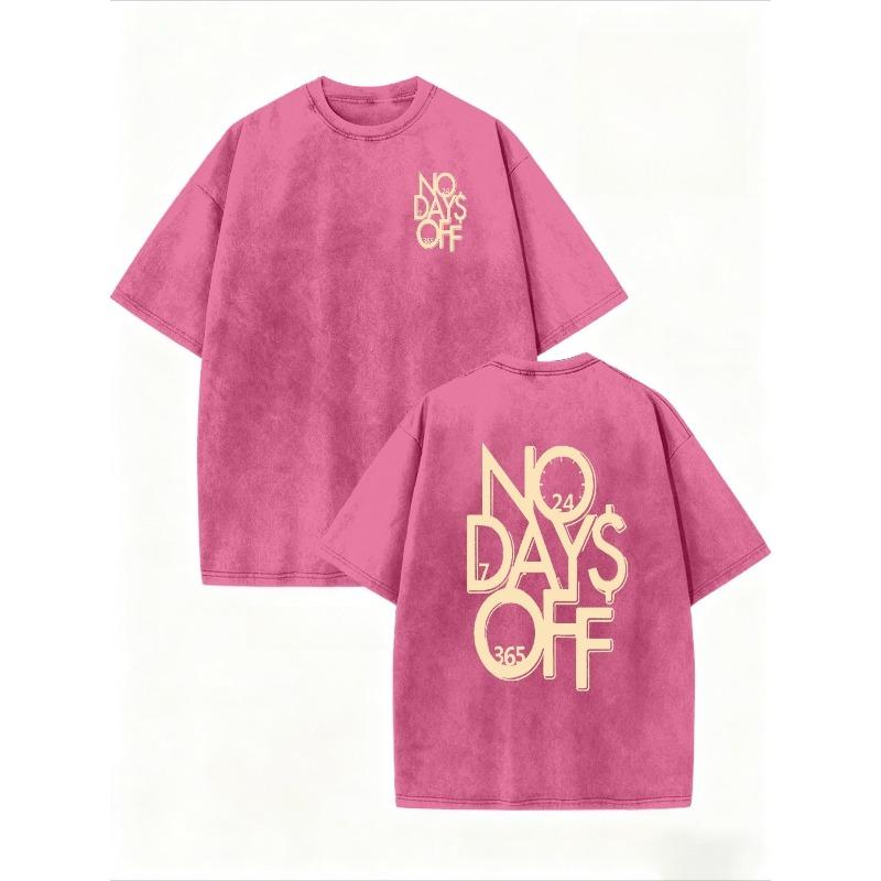 Washed -Letter Printed Pure, Shoulder Retro Street Basic Loose Hip-Hop Top, Distressed Washed T-Shirt, Short-Sleeved Round-Neck T-Shirt