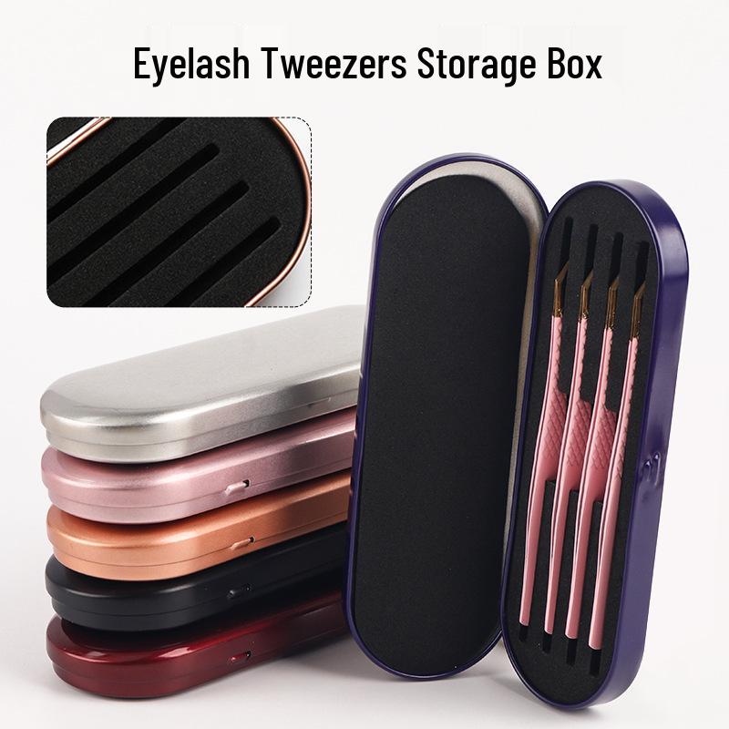 Eyelash Extension Tweezers Tin Storage Box