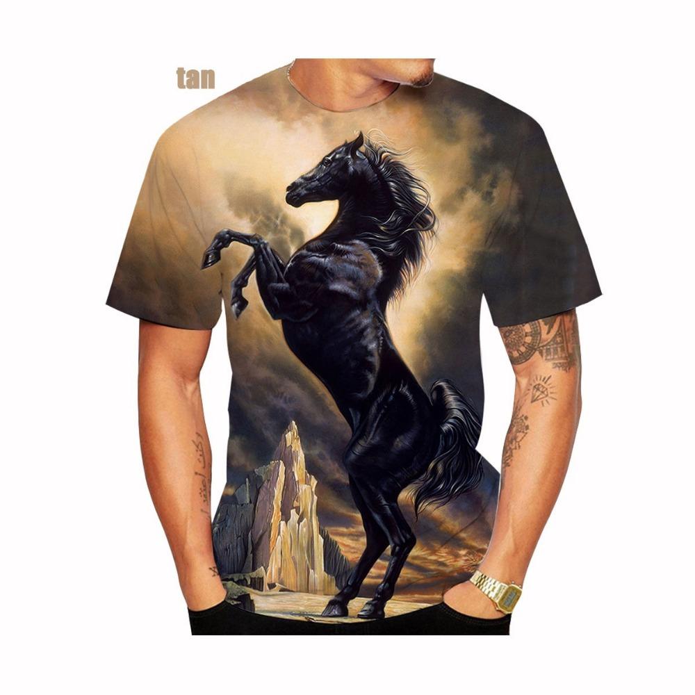 New Fashion Horse 3D Printied Mens and Women T Shirts Animal Horse Printied Casual Loose Short Sleeve Size XS-5XL