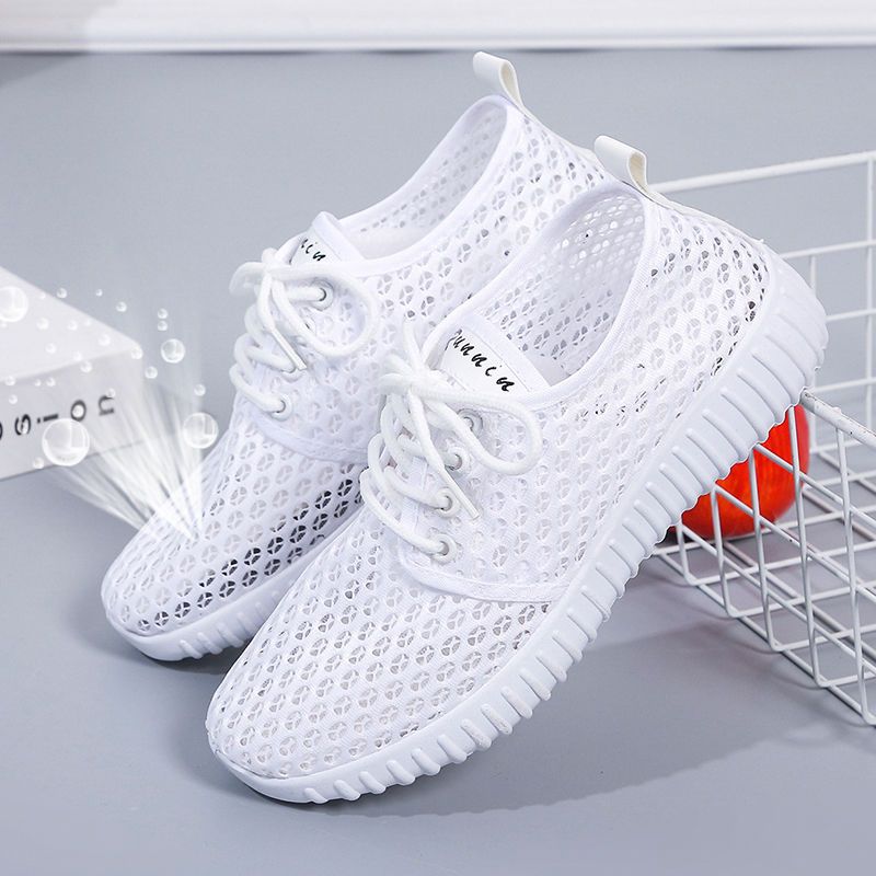 Women Summer Mesh Shoes Flat Hollow Sports Casual Shoes Breathable Comfortable Versatile SOft  Sole Footwears