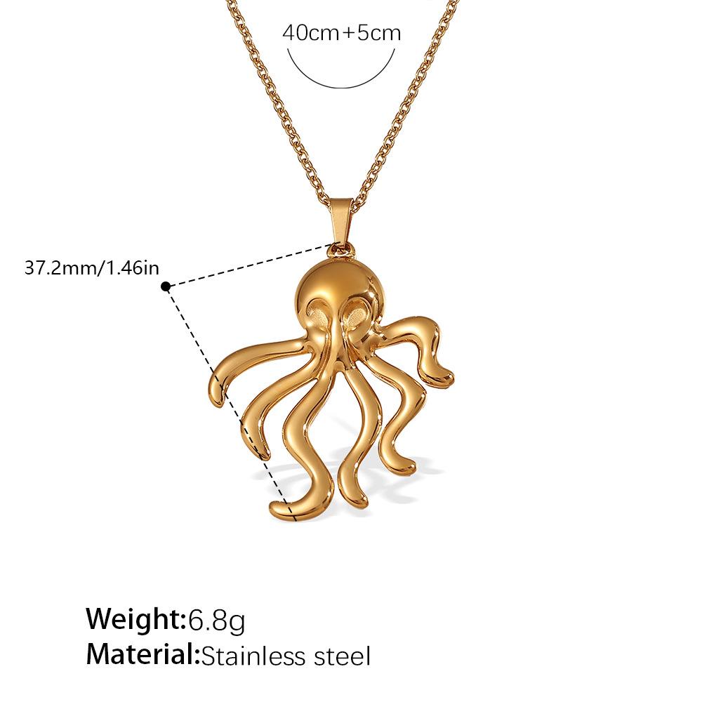 European and American New Special-Interest Design Personalized Octopus Earrings Necklace Cold Wind Jellyfish Pendant for Women