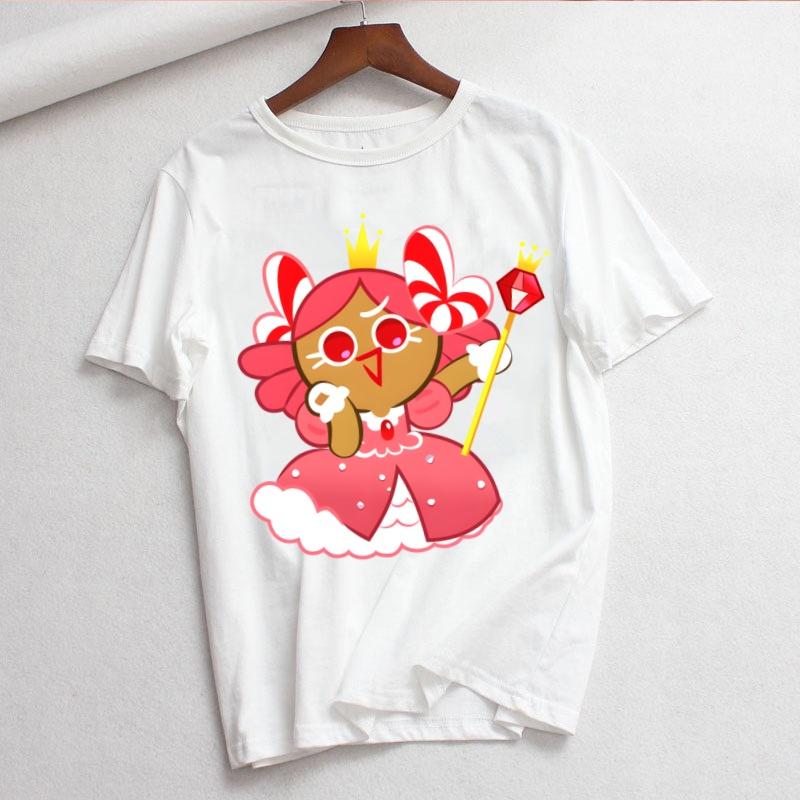 Shadow Milk Cookie Run Kingdom Pure Vanilla Cookie Print Ladies Tshirt Ladies Casual ocollar Shirt Short Sleeve Ladies