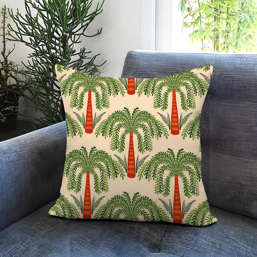 Palm Tree Cushion Cover Comfortable Reversible Pillow Cover Ideal for Car Sofa Bedroom Beyond