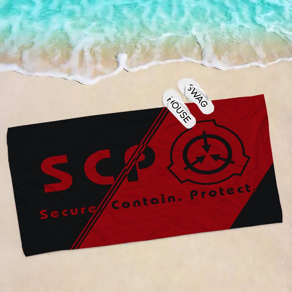 Scp F-Foundation Game  Microfiber Printed Beach Towel Mountain Climbing Yoga Beach Swimming Running Absorbent Soft Towel