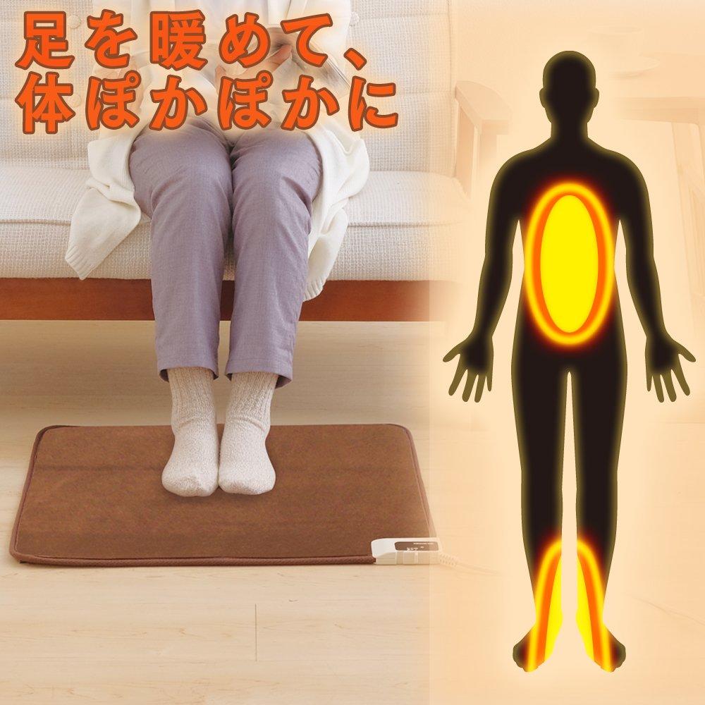 Iris Ohyama Foot Warmer, 60x60cm, 2-Temperature Adjustable, Electric CarpetMat, Heating Mat, Dust Mite Repellent, Compatible with Kotatsu, 2-Tatami