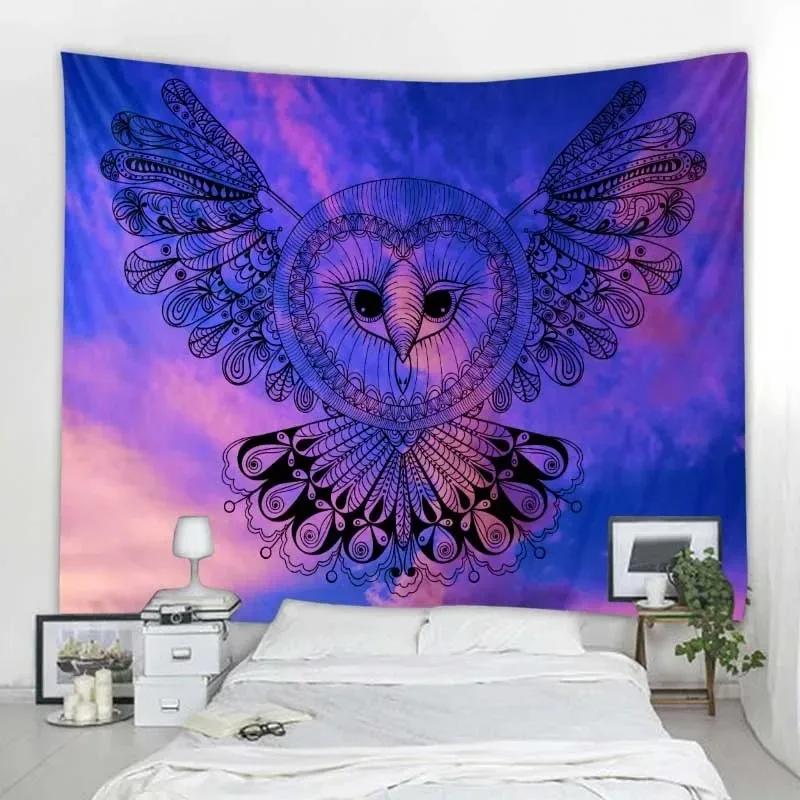 

Креативный декоративный гобелен с совой, украшение для офиса, гостиной, настенный гобелен для дома 100x75cm