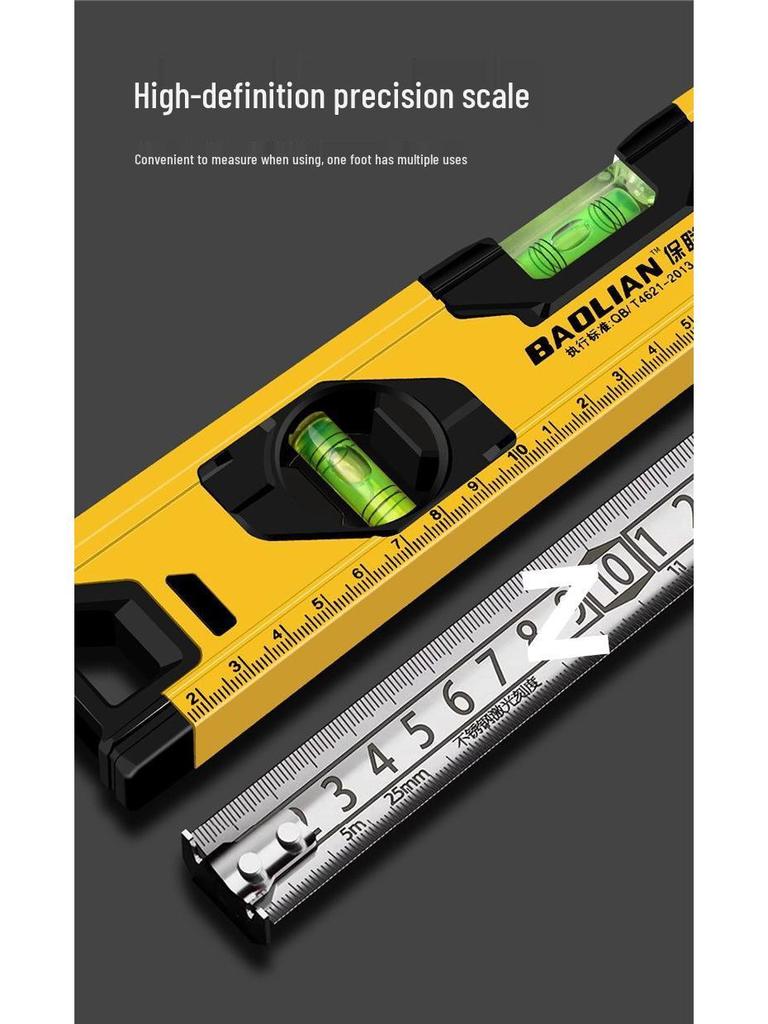 High Precision Magnetic Aluminum Bubble Level - Drop-Proof Household Tool