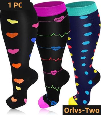 Compression Socks for Women Men 20-30 mmHg Wide Calf Extra Large Knee High Flight Sock for Circulation Support 2XL-7XL Plus Size