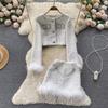 Autumn And Winter Tweed Senior Sense Of Diamond-Studded Small Incense Wind Short Jacket + Chain Skirt Two-Piece Set