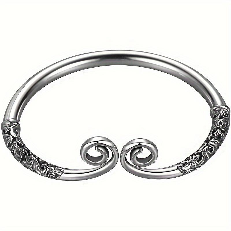 Vintage Bohemian Style Sterling Silver Bracelet 925 Sterling Silver Exquisite Swirl Design Suitable for Daily Wear or as a Gift Durable Jewelry